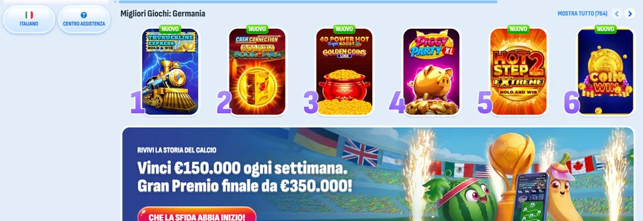 Vinci premi sfida settimanale